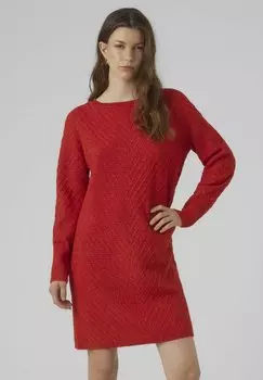 Платье Vero Moda VMANJASTINNA LS BOATNECK GA EXC, цвет goji berry