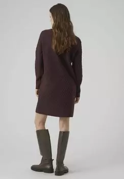 Платье Vero Moda VMANJASTINNA LS BOATNECK GA EXC, цвет winetasting