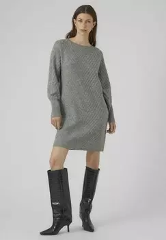 Платье Vero Moda VMANJASTINNA LS BOATNECK GA EXC, цвет medium grey melange