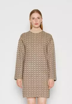 Платье Vero Moda VMGOLD ART SHORT HIGHNECK DRESS, бежевый/черный