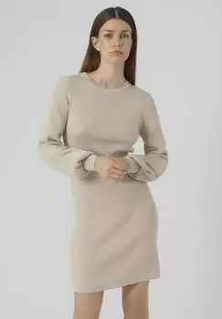 Платье Vero Moda VMHAYA LS O-NECK, цвет oatmeal