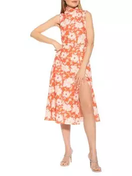 Платье veronica с воротником-стойкой и драпировкой Alexia Admor Vintage floral