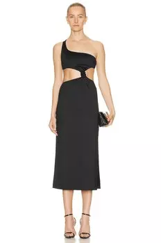 Платье Versace Knotted One Shoulder Cover Up, неро