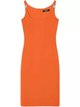 Платье Versace с круглым вырезом, оранжевый