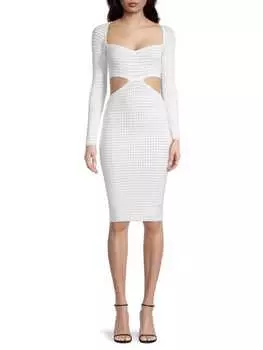 Платье Victor Glemaud вязаное с вырезами, белый