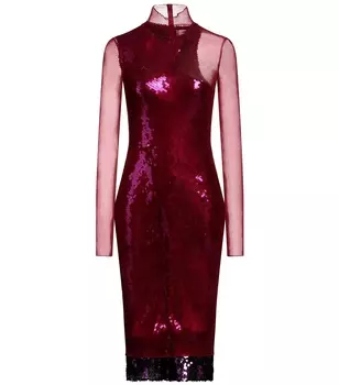 Платье Victoria Beckham Midi, темно-красный