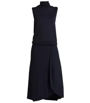Платье Victoria Beckham Midi, темно-синий