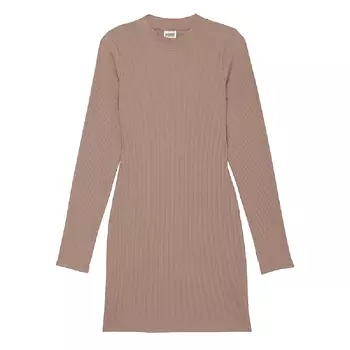 Платье Victoria's Secret Pink Stretch Cotton Long-sleeve Mock-neck, светло-коричневый