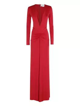 Платье Victoria Victoria Beckham с v-образным вырезом, красный