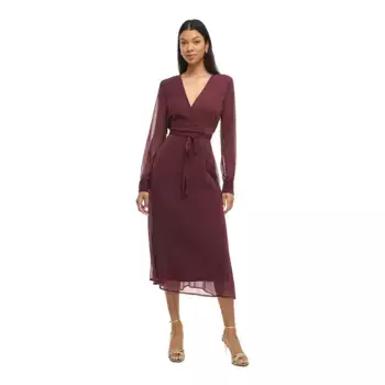 Платье Vila Falia long sleeve midi, фиолетовый