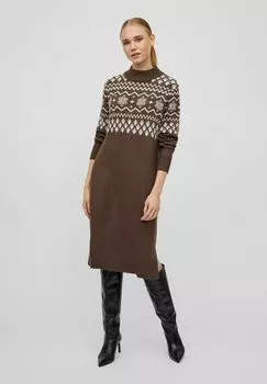 Платье VILA HOCGESCHLOSSENES, цвет demitasse