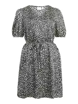 Платье VILA Paper, черно-белый