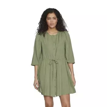 Платье Vila Pricil Long Sleeve Short, зеленый