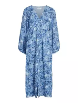 Платье Vila, синий/пыльно-синий/темно-синий