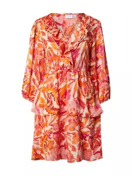 Платье VILA VILISA, цвет Magenta/Dusky pink/Pastel pink