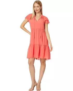 Платье Vince Camuto Chiffon Pleated Sleeve Float, цвет Mango