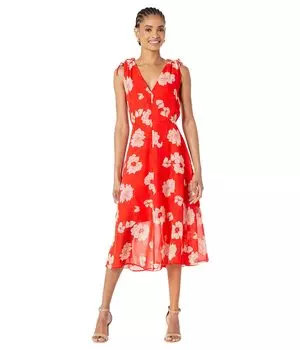 Платье Vince Camuto, Chiffon V-Neck with Tie Shoulders