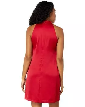 Платье Vince Camuto Crepe Back Satin Bow Neck Shift, красный