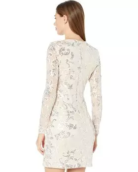 Платье Vince Camuto Long Sleeve Sequin Bodycon, цвет Champagne