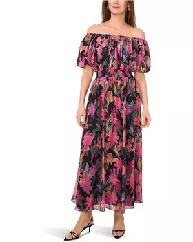 Платье Vince Camuto Off Shoulder Puff Sleeve Maxi Dress, цвет Rich Black