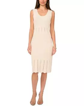 Платье Vince Camuto Pointelle Tank Dress With Scallop Edge, цвет Birch