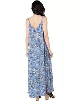 Платье Vince Camuto Sleeveless Embellished Paisley Maxi Dress, цвет Denim Navy