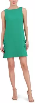 Платье Vince Camuto Stretch Crepe Shift With Bow Detail Down Sides, зеленый