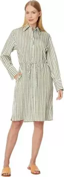 Платье Vince Coast Stripe Short Shirt Dress, цвет Sea Fern/Optic White