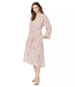 Платье Vince, Dahlia Long Sleeve Double V-Neck Dress