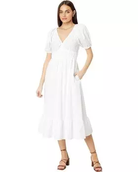 Платье Vineyard Vines Poplin V-Neck Midi, цвет White Cap