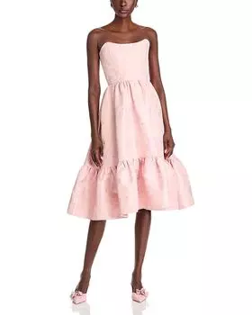 Платье Virginia без бретелек с оборками по подолу V. Chapman, розовый