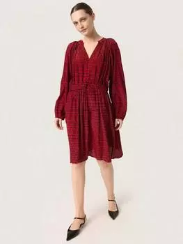 Платье в абстрактную клетку от alize Soaked In Luxury, цвет Red/Black