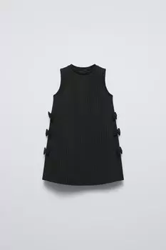 Платье в блестящую полоску ZARA, черный