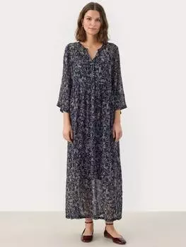 Платье в цветочек из полонии Part Two, цвет Dark Navy Scattered