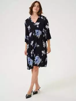 Платье в цветочек от эдиты эмбер KAFFE, цвет Black/Blue