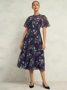 Платье в цветочек от кэлли Hobbs, темно-синий/разноцветный