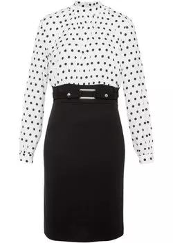 Платье в горошек Bodyflirt Boutique, белый