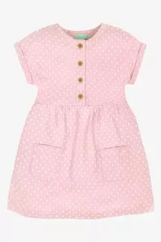 Платье в горошек JoJo Maman bb с пуговицами спереди Jojo Maman Bb, розовый