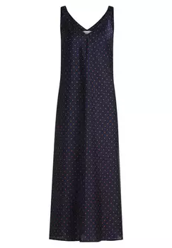 Платье в горошек с v-образным вырезом Vera Mont, синий