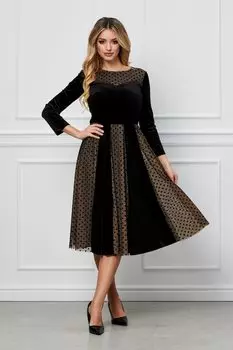 Платье в горошек с вырезами Barocca, черный