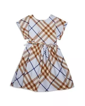 Платье в клетку Anorra для девочек Burberry – Little Kid, Big Kid, синий