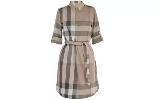 Платье в клетку Burberry, хаки