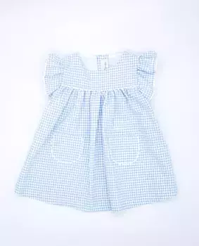 Платье в клетку для малышки с карманами Fina Ejerique, синий