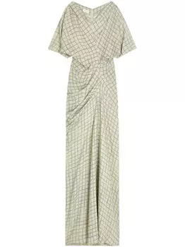 Платье в клетку DRIES VAN NOTEN, зеленый