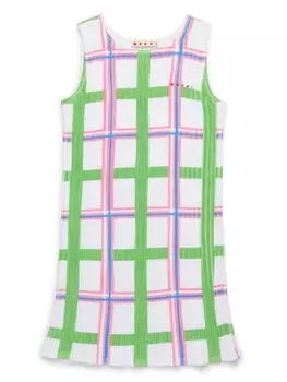 Платье в клетку Marni Kids, белый