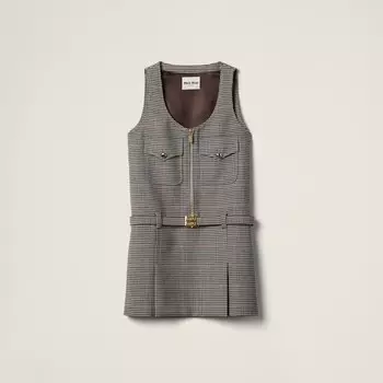 Платье в клетку Miu Miu, серый