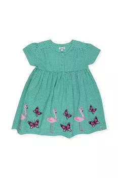 Платье в клетку с аппликацией Lilly + Sid, зеленый