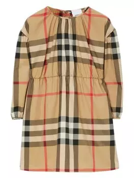 Платье в клетку Vintage Check Burberry Kids, бежевый