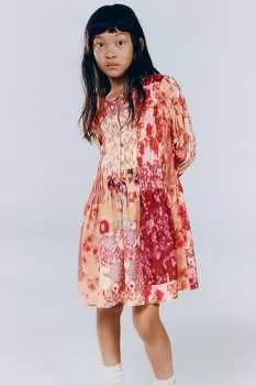 Платье в плэчворке ZARA, розовый
