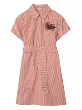 Платье в полоску Burberry Kids, красный